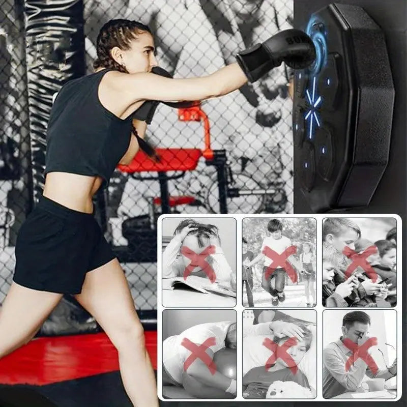 Smart Wall-Mounted Music Boxing Training Machine(White)-4