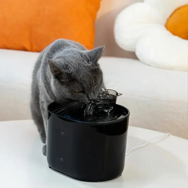 Smart USB-Powered 2.2L Pet Water Fountain for Cats and Dogs - Black-4