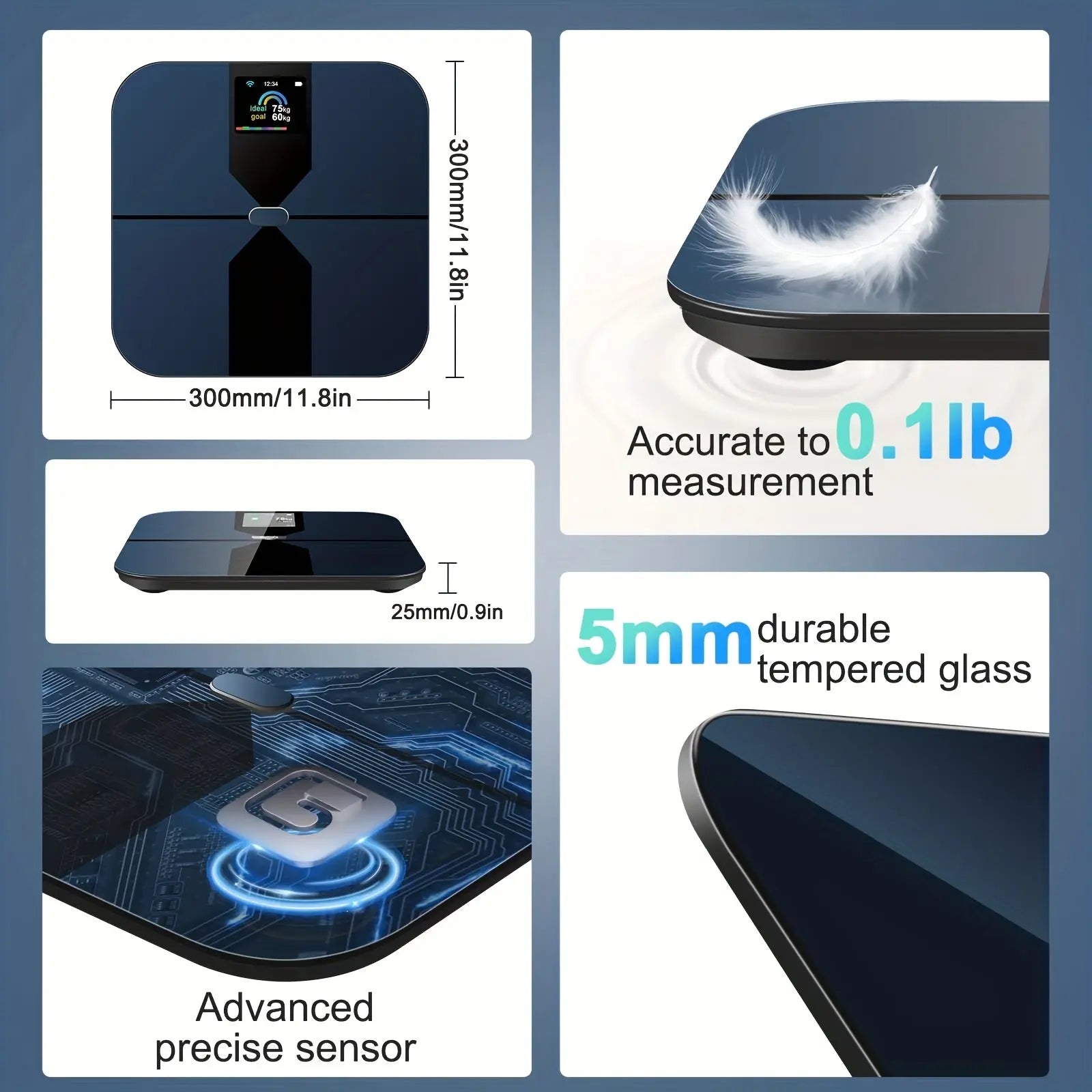 Smart Body Scale with Color Screen & App Sync-1