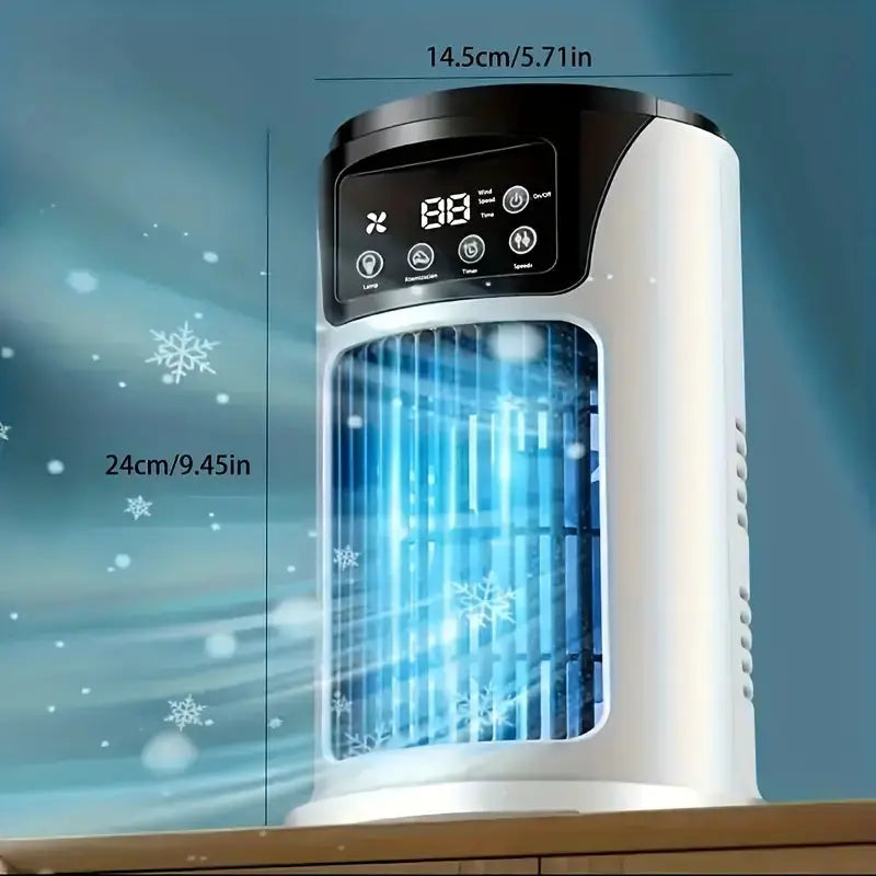 Stay Fresh With Our Portable Smart Fan Featuring 7 Ambient Led Lights-3
