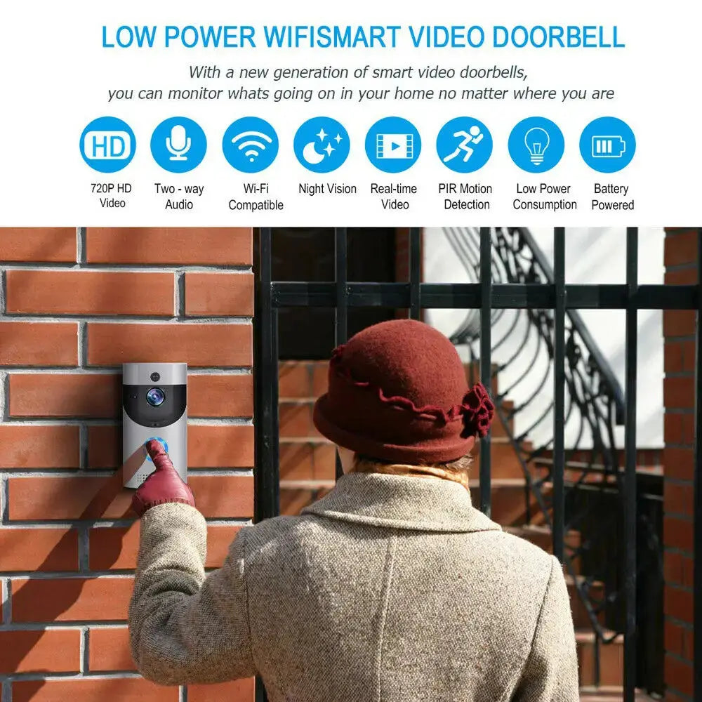 Smart WIFI Doorbell Camera with Night Vision (720P)-2