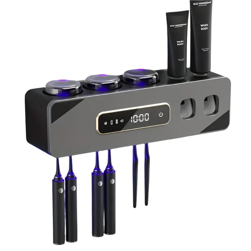 Smart Wall Toothbrush Holder with Toothpaste Dispenser-0