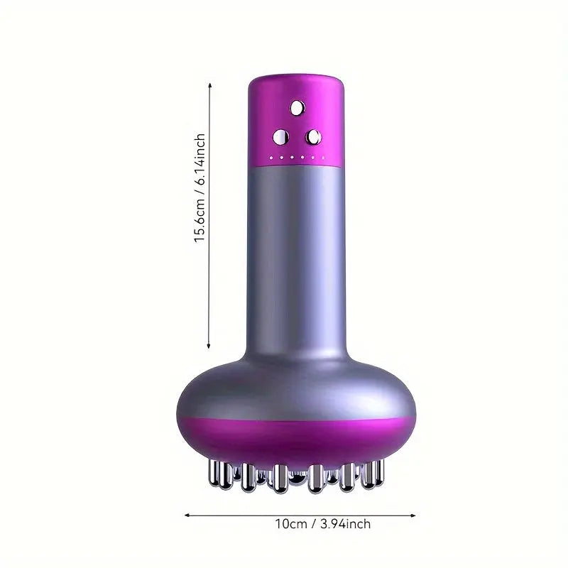 Heated Metal Back Massager - Handheld Smart Brush(Purple)-1