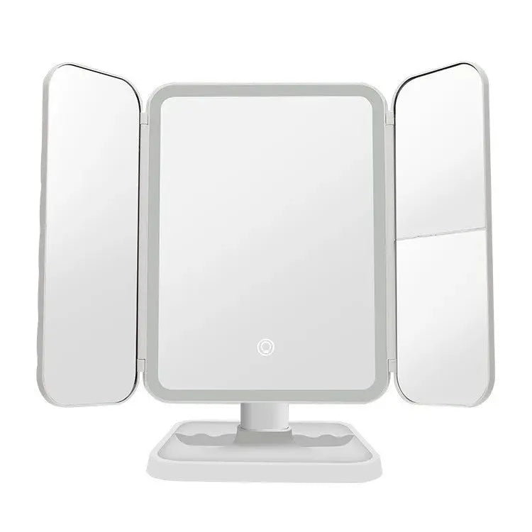 Trifold LED Makeup Mirror - Smart Complementary Beauty Lights-0