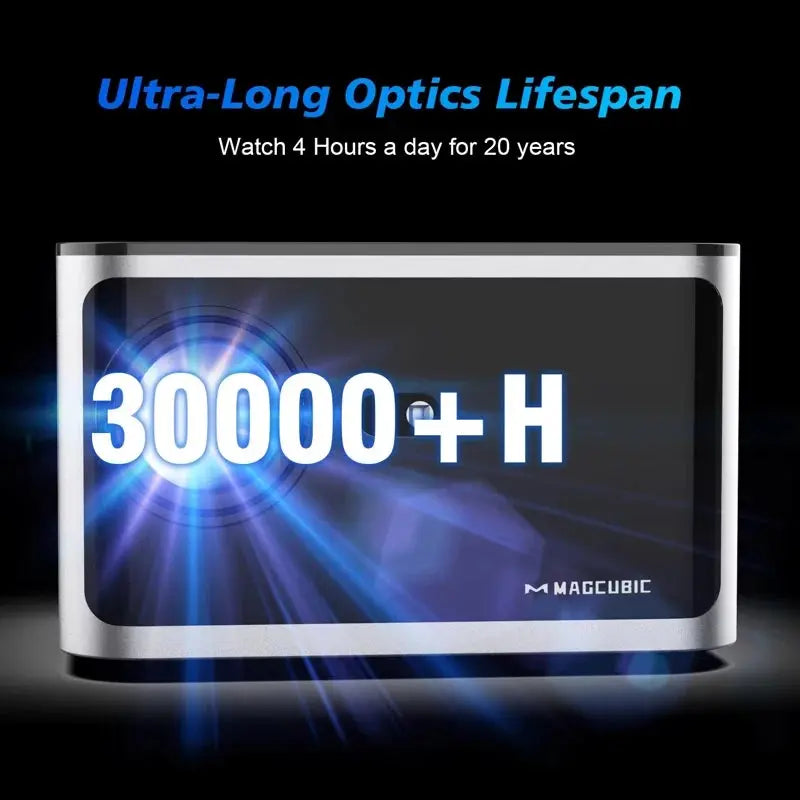 4K Android 11 Smart Projector 1080P LED WiFi6 Black-4