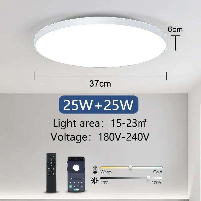 Smart LED Ceiling Lamp - Dimmable, Remote Control - Bedroom, Living Room-4