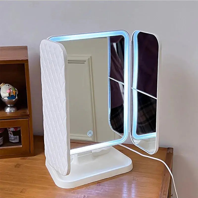 Trifold LED Makeup Mirror - Smart Complementary Beauty Lights-1