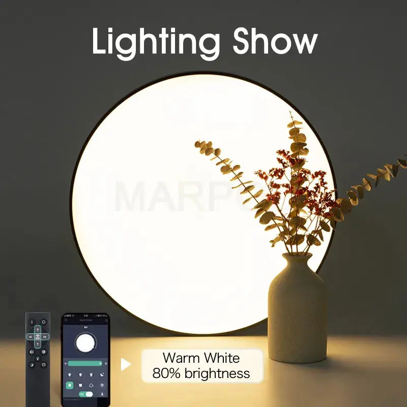 Smart LED Ceiling Lamp - Dimmable, Remote Control - Bedroom, Living Room-1
