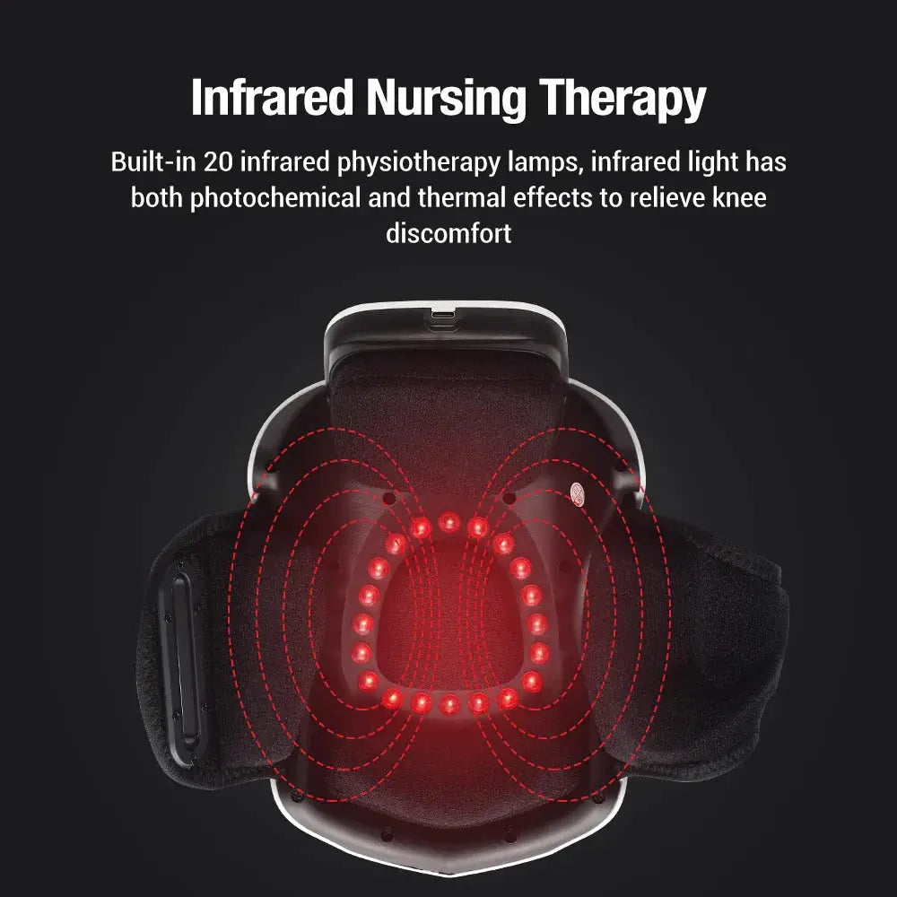 Smart Heated Knee Massager Infrared Therapy & Vibration White-2