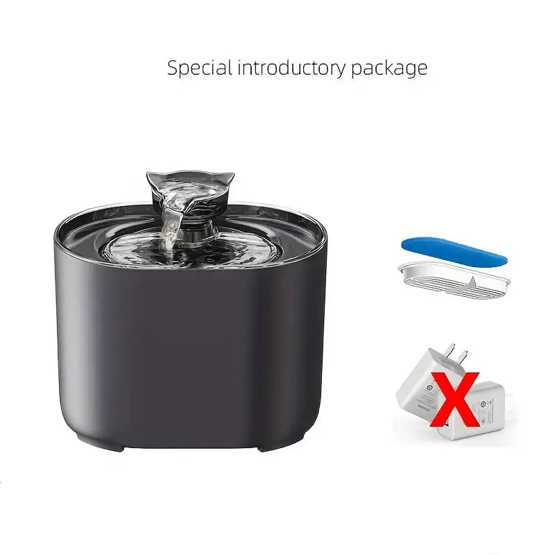 Smart USB-Powered 2.2L Pet Water Fountain for Cats and Dogs - Black-1