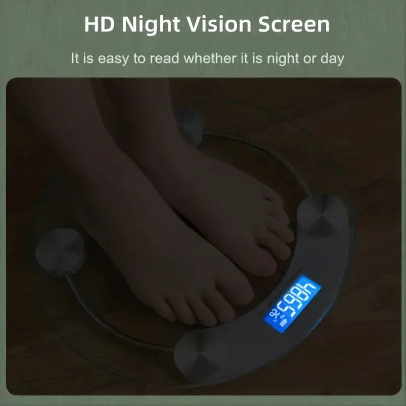 1pc Smart Digital Bathroom Scale with LCD Display, 180kg Capacity - White-3