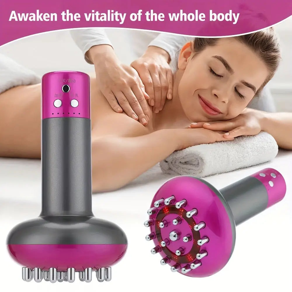 Heated Metal Back Massager - Handheld Smart Brush(Purple)-4