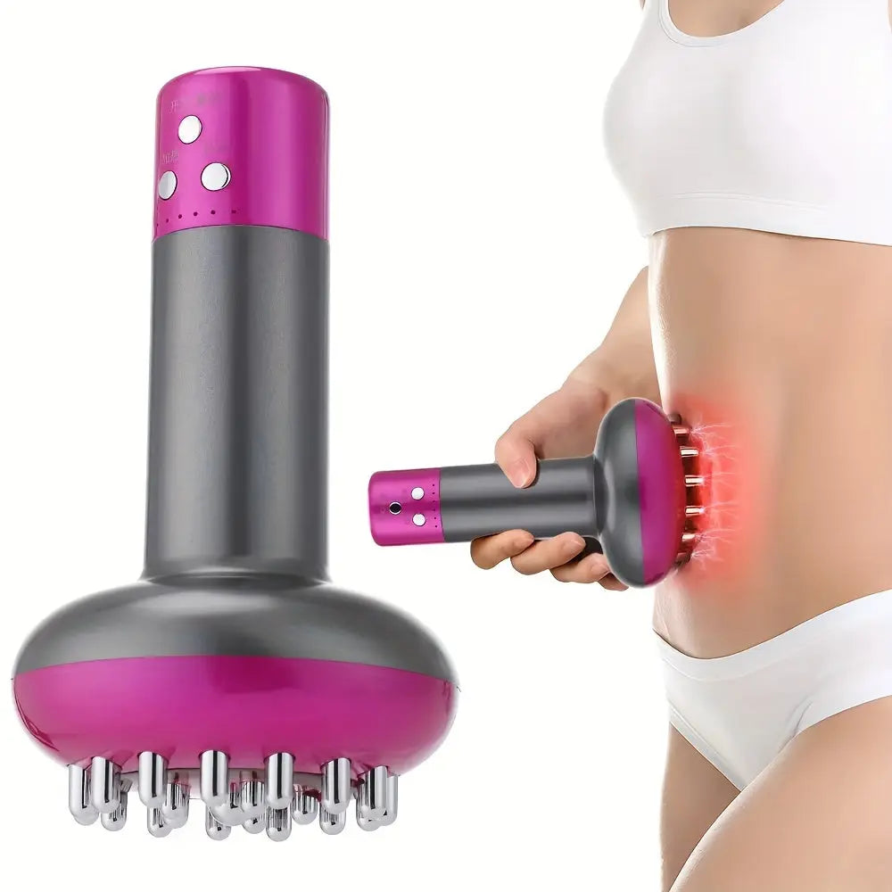 Heated Metal Back Massager - Handheld Smart Brush(Purple)-2