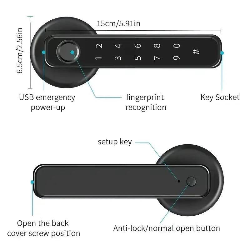 Smart Lock with Fingerprint, Code & App Control-2